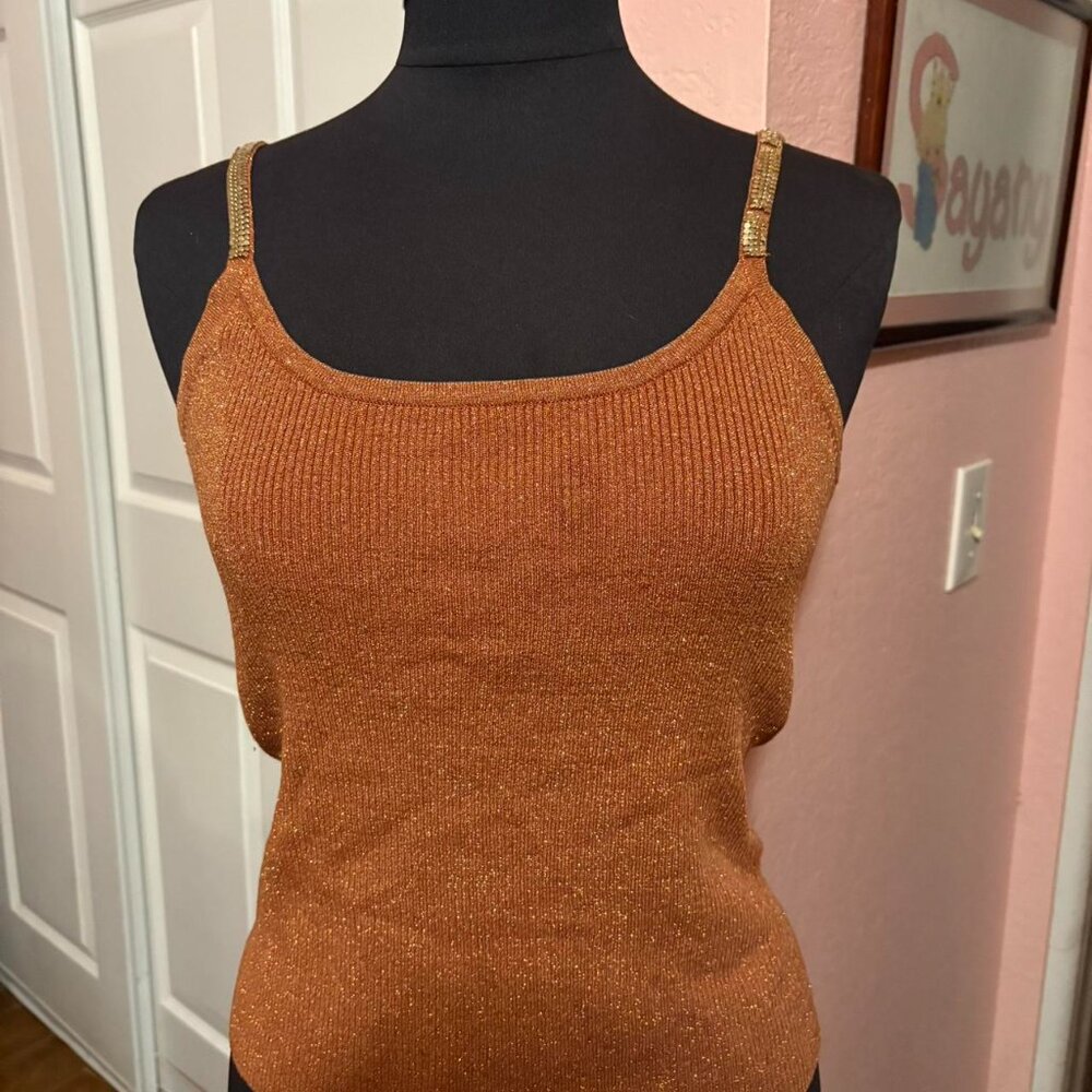 MICHELE Women's Orange and Brown Vest